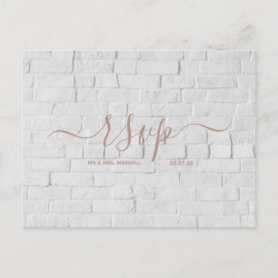 Carte Rsvp de mariage Carte postale Script en br