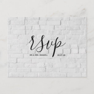 Carte Rsvp de mariage   Carte postale Script en br
