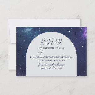 Carte RSVP de mariage celestial romantique