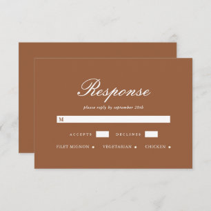 Carte RSVP de mariage chic en terre cuite
