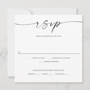 Carte RSVP de mariage classique élégance
