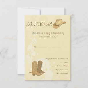 Carte RSVP de mariage Cowboy