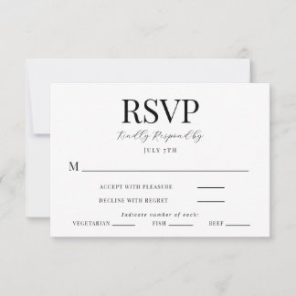 Carte RSVP de Mariage de Calligraphie moderne