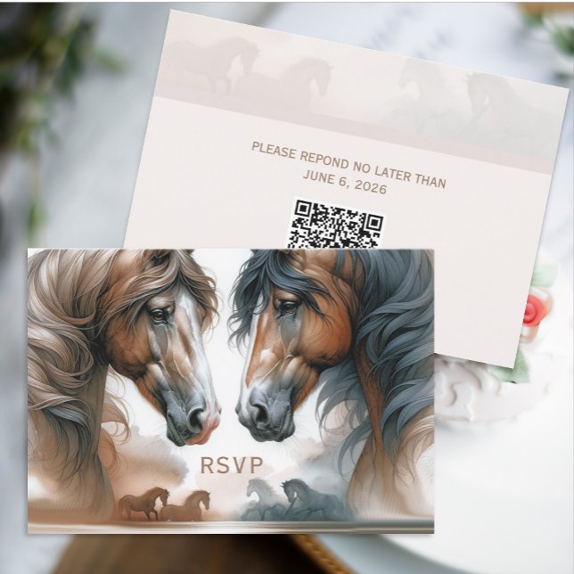 Carte RSVP de mariage de code QR (Créateur téléchargé)