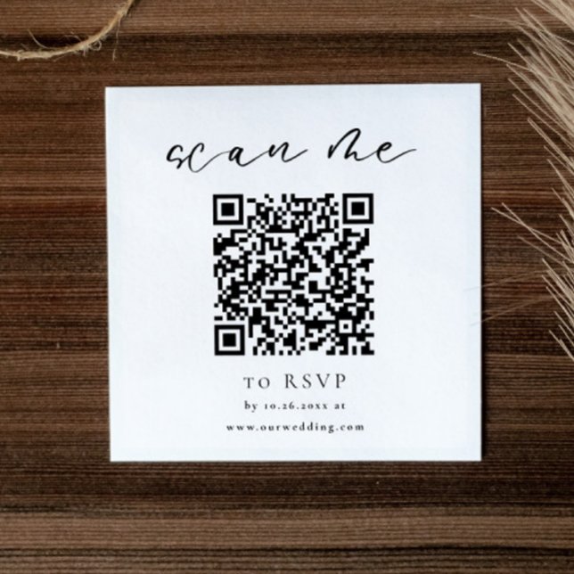 Carte RSVP de mariage de code QR minimal (Créateur téléchargé)