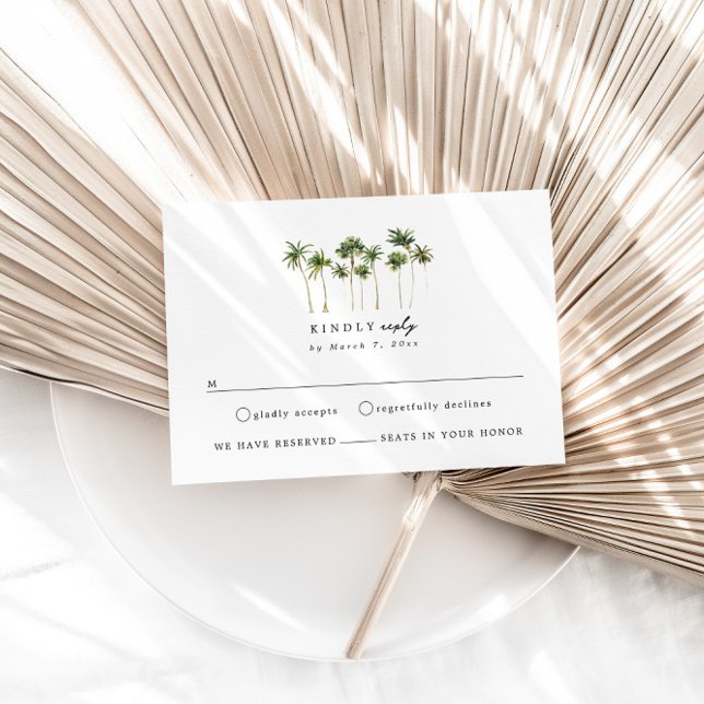 Carte RSVP de mariage de destination de plage mode (Créateur téléchargé)