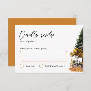 Carte RSVP de Mariage de forêt d'automne