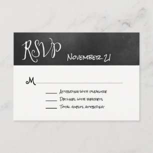 Carte RSVP de mariage de la carte à mâcher typogra