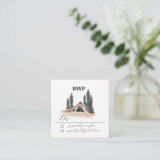 Carte RSVP de mariage de la grange (Debout devant)
