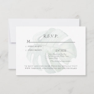 Carte RSVP de mariage de la tige de feuillage trop