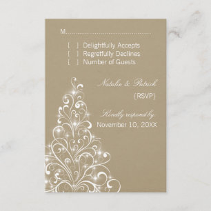 Carte RSVP de mariage de l'arbre de Noël, Latte