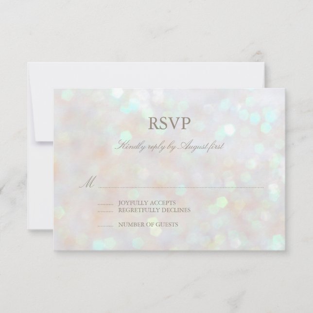 Carte RSVP de mariage de Parties scintillant subti (Devant)