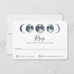 Carte RSVP de mariage de phase de la Lune bleue de