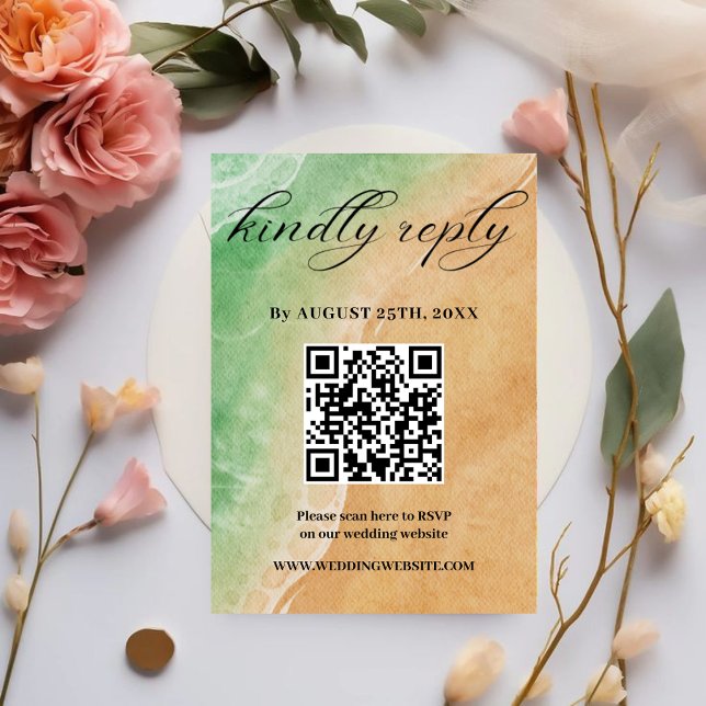 Carte RSVP de mariage de plage de sable et de sabl (Créateur téléchargé)