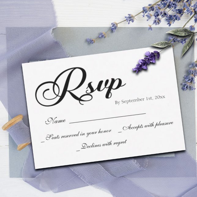 Carte RSVP de mariage de script moderne (Créateur téléchargé)