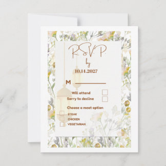Carte RSVP de mariage de style agricole