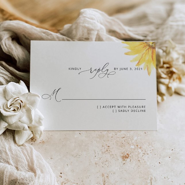 Carte RSVP de mariage de tournesol (Créateur téléchargé)