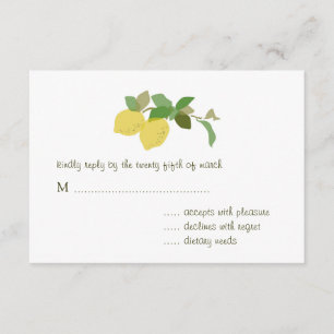 Carte RSVP de mariage des agrumes tropicaux