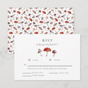 Carte RSVP de mariage des champignons enchantés