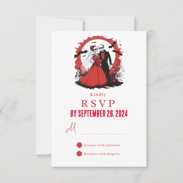 Carte RSVP de mariage d'Halloween (Devant)