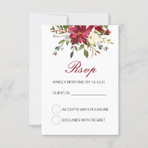 Carte RSVP de mariage d'hiver, carte RSVP personna