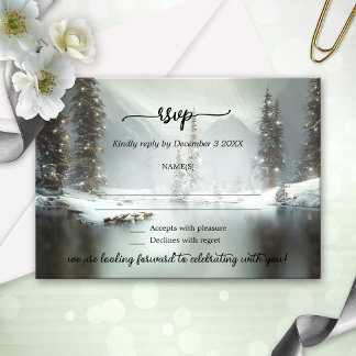 Carte RSVP de mariage d'hiver de Noël