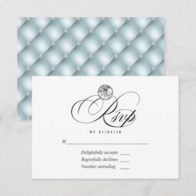 Carte RSVP de mariage diamant (Devant / Derrière)