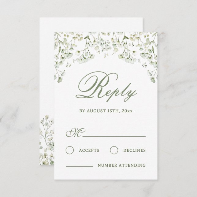 Carte RSVP de mariage du bébé (Devant / Derrière)