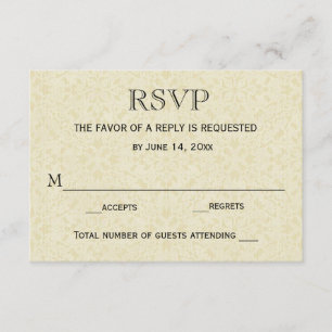 Carte RSVP de mariage / Ecru Lace