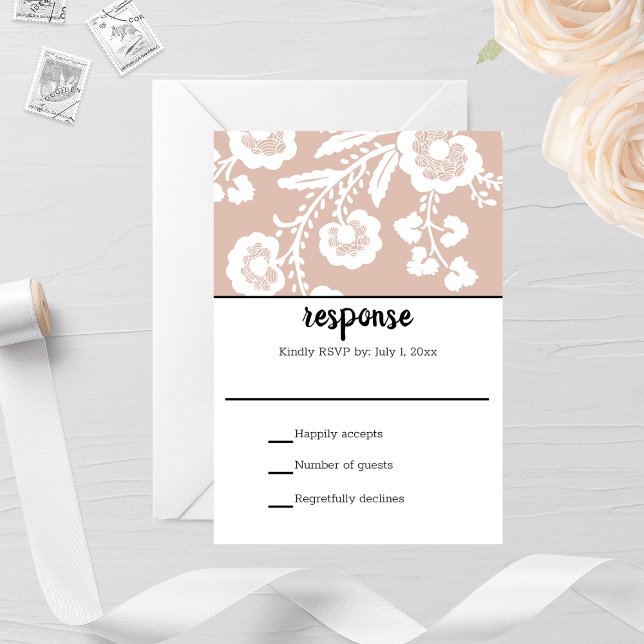 Carte RSVP de mariage en dentelle rustique (Créateur téléchargé)