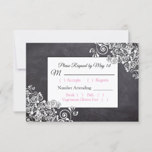 Carte RSVP de mariage en tableau de bord