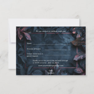 Carte RSVP de mariage enchantée de minuit