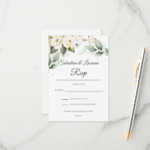 Carte RSVP de mariage Eucalyptus vert