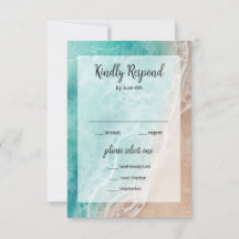 Carte RSVP de mariage extérieur Wavy Beach Seaside