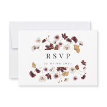 Carte RSVP de mariage Fleur sauvage en pression