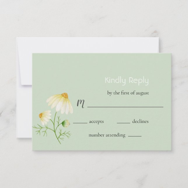 Carte RSVP de mariage floral (Devant)