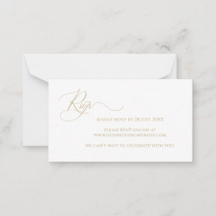 Carte RSVP de mariage Gold Elegant Budget