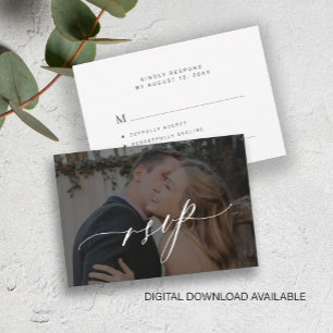 Carte RSVP de mariage imprimable avec script éléga