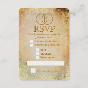 Carte RSVP de mariage inter-religieux encerclée
