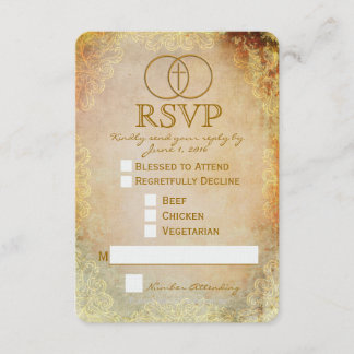 Carte RSVP de mariage inter-religieux encerclée