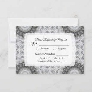 Carte RSVP de mariage Mandala