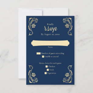 Carte RSVP de mariage médiévale des Roses royaux