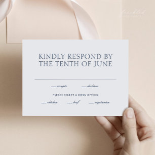 Carte RSVP de mariage minimaliste avec choix de re