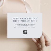 Carte RSVP de mariage minimaliste avec code QR