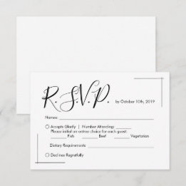 Carte RSVP de mariage minimaliste avec frontières