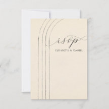 Carte RSVP de mariage minimaliste en ivoire