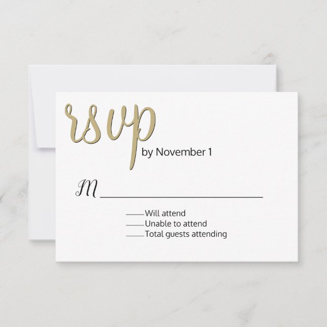 Carte RSVP de mariage moderne (Devant)