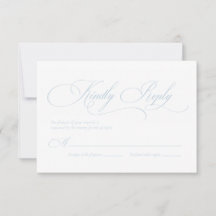 Carte RSVP de mariage Monogramme bleu clair "S"