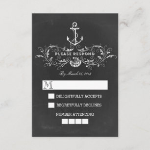 carte RSVP de mariage nautique