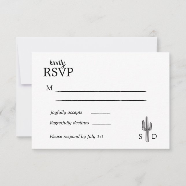 Carte RSVP de mariage occidental vintage (Devant)